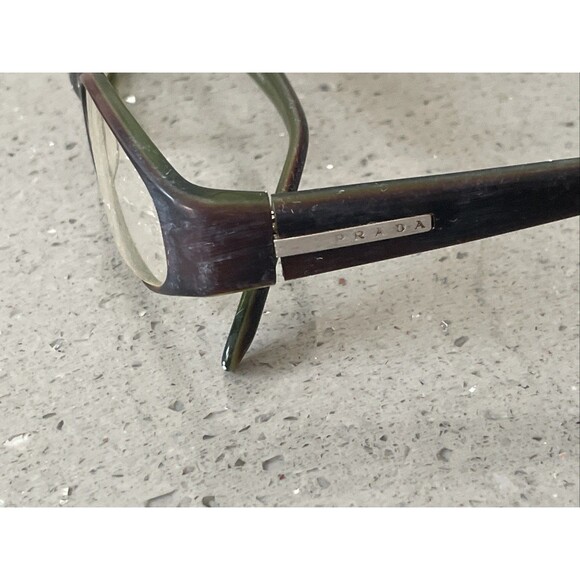 Prada Eyeglasses Frames Only VPR 05E 48-18-132 Brown Green Japan full rim - Picture 10 of 13